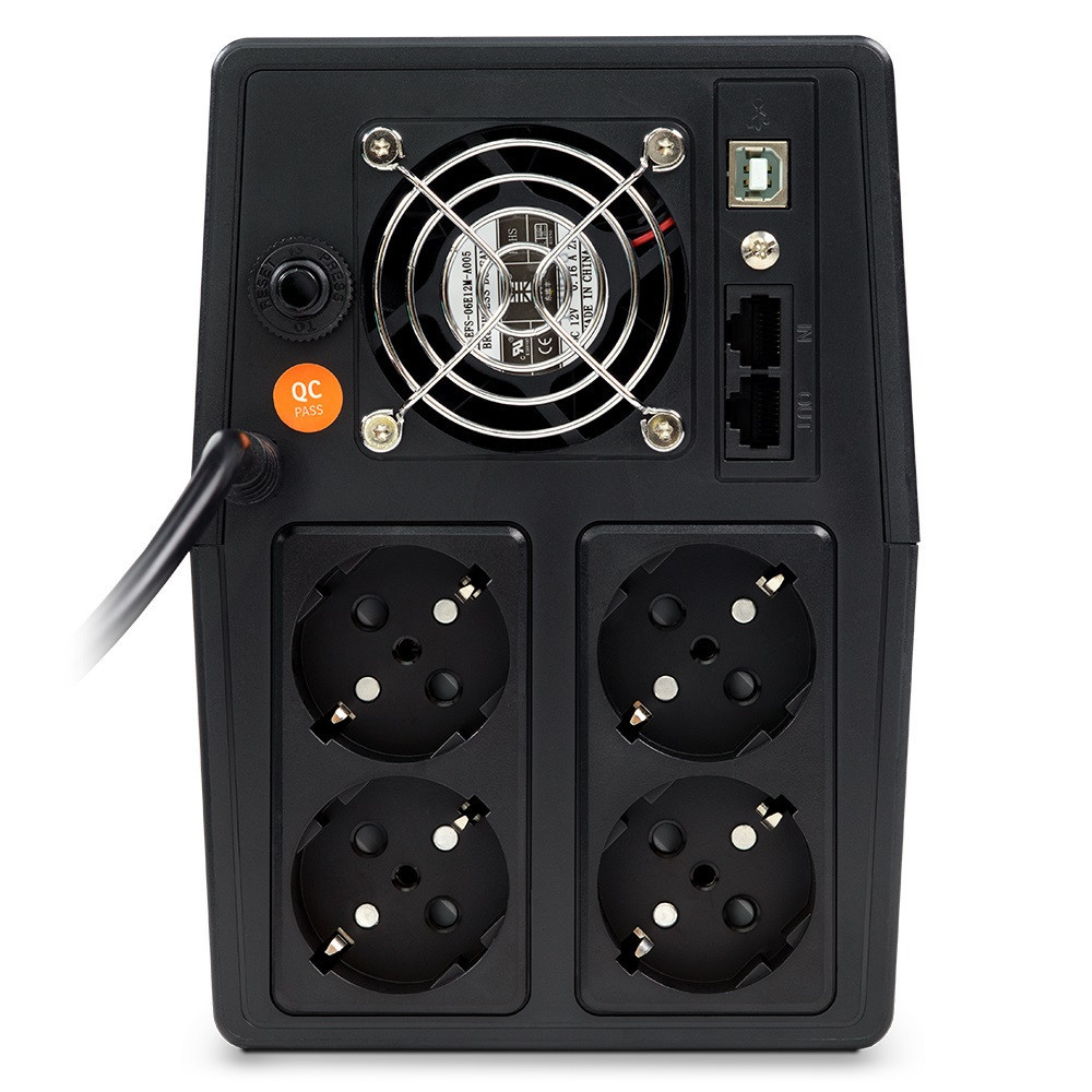 ДБЖ NJOY Horus Plus 1500 (PWUP-LI150H1-AZ01B) Lin.int., AVR, 4 x євро, USB, LCD, пластик Чорний Харків - фото 6