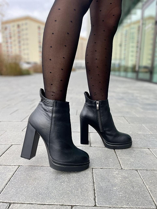 Valiente Черевики жіночі VALIENTE Бьорк чорні натуральна шкіра зима каблук 12см (4054) Коломыя - изображение 7