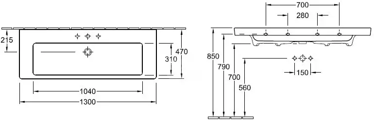 Раковина  Villeroy&Boch Subway 2.0 130x47n 7176D001 Киев - изображение 1