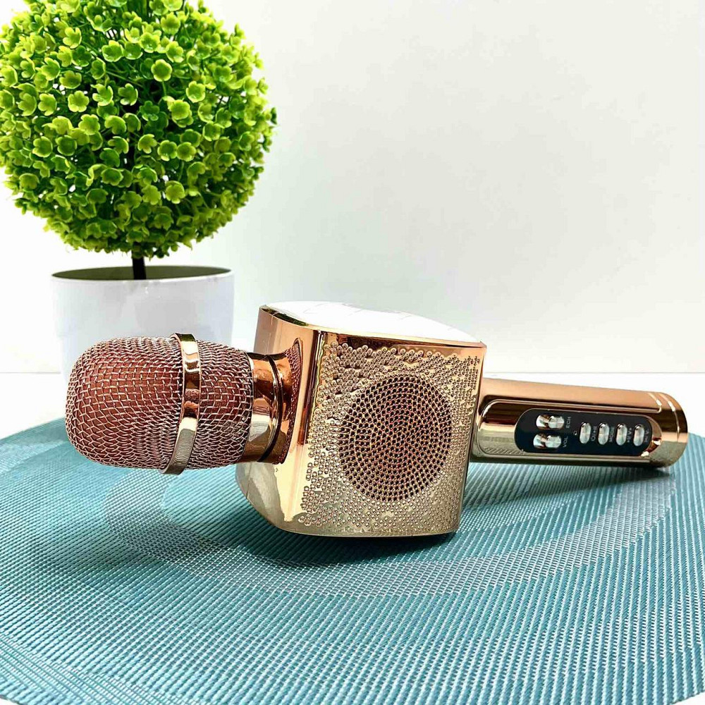 Мікрофон бездротової караоке bluetooth USB акумулятор TF слот 25см Рожевий (L20) Чернігів - фото 8