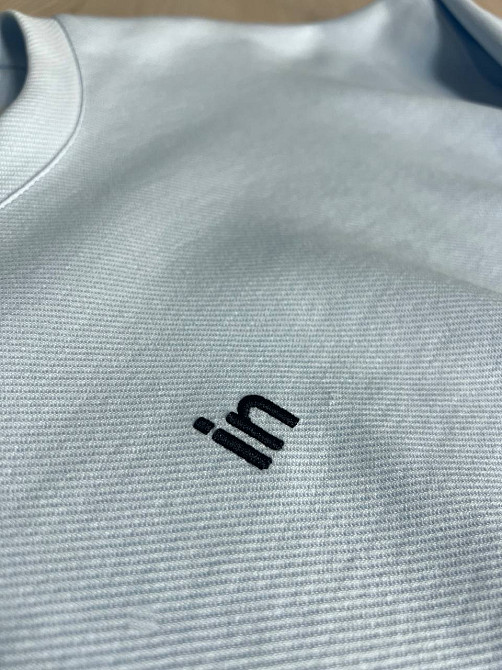 Світшот жіночий U S 36918 оверсайз рубчик діагональ вишивка “in”, блакитний, one size Київ - фото 12