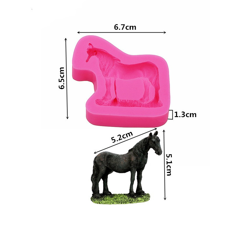 Силіконова форма Кінь 65 на 67 мм рожевий Київ - фото 2