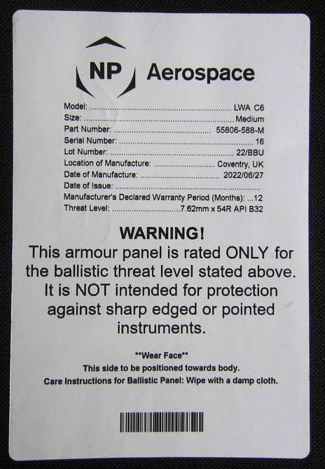 Комплект легких керамических бронеплит Aerospace 6-го класса 2.55 кг (25х30см) Винница - изображение 9