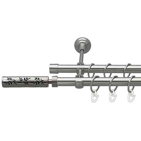 Карниз Orvit Апрілія металевий дворядний відкритий Нержавіюча Сталь 19\19 мм 160 см (00-00016042) Львів