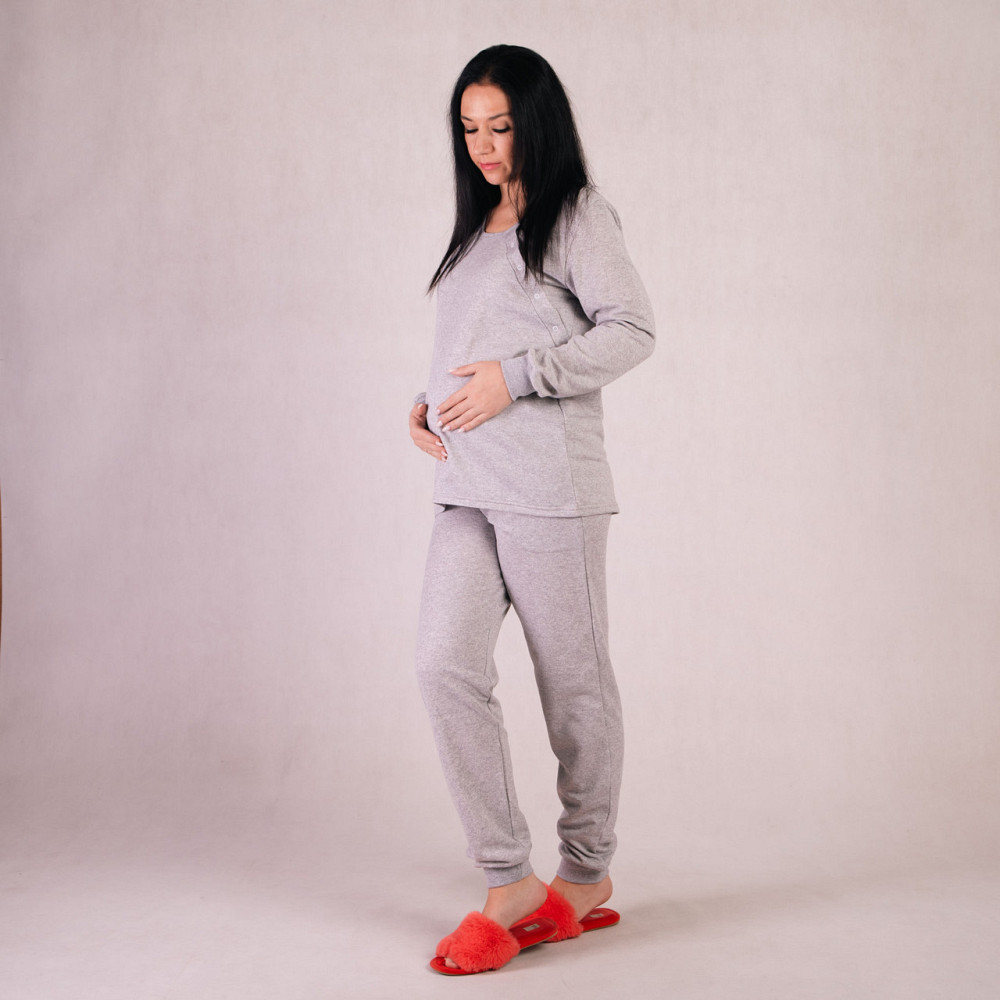 Піжама для годуючих мам утеплена розмір 52/54 (2XL/3XL) Мішель Tiana сірий Кривий Ріг - фото 1