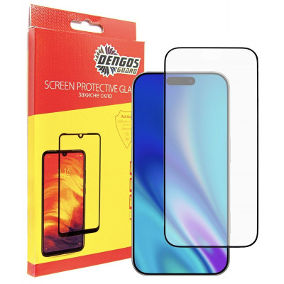 Скло захисне Dengos Full Glue iPhone 17 Pro Black (TGFG-409) Вінниця - фото 1