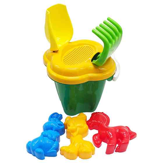 Набір для пісочниці "Дзвіночок №1" 0978 відерце, лопатка, граблі Зелений Вінниця