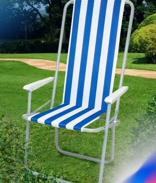 Стул STD-03 полосатый, складной, металл+ткань В760*Ш500*Д510мм Коломия - фото 1