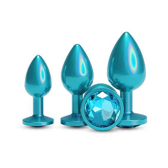 Набор анальных пробок NS Novelties Rear Assets - Trainer Kit - Iridescent Teal - Teal Gem Sex Aura Киев