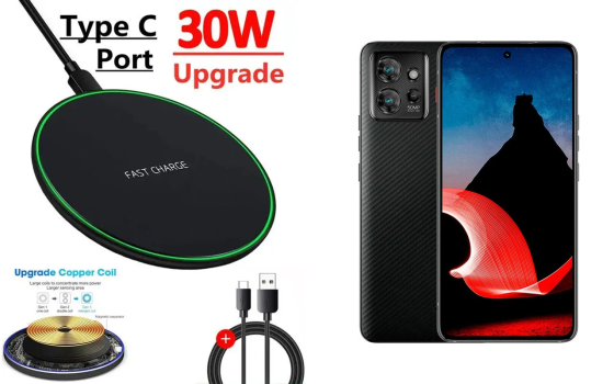 Беспроводное зарядное устройство Copper до 30W для Motorola ThinkPhone, USB-C, LED Киев