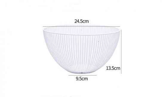 Корзина настольная миска для фруктов металлическая белая Винница