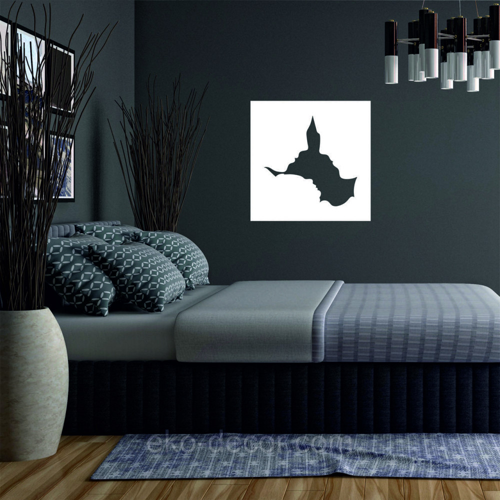 Декоративне настінне 3D Панно «Силует пари», Декор на стіну з об'ємом 90*90 см, Білий Київ - фото 2