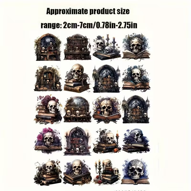 Набір вінтажних наліпок із черепами – 20 шт. готичні стікери для декору Київ - фото 5