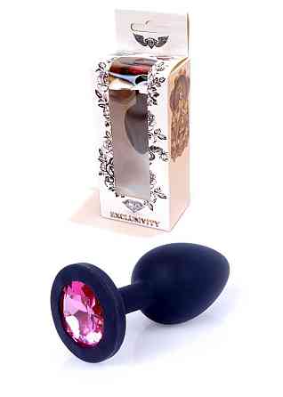 Анальна пробка - Jewellery Silicone Black Plug S Pink Sex Aura Київ