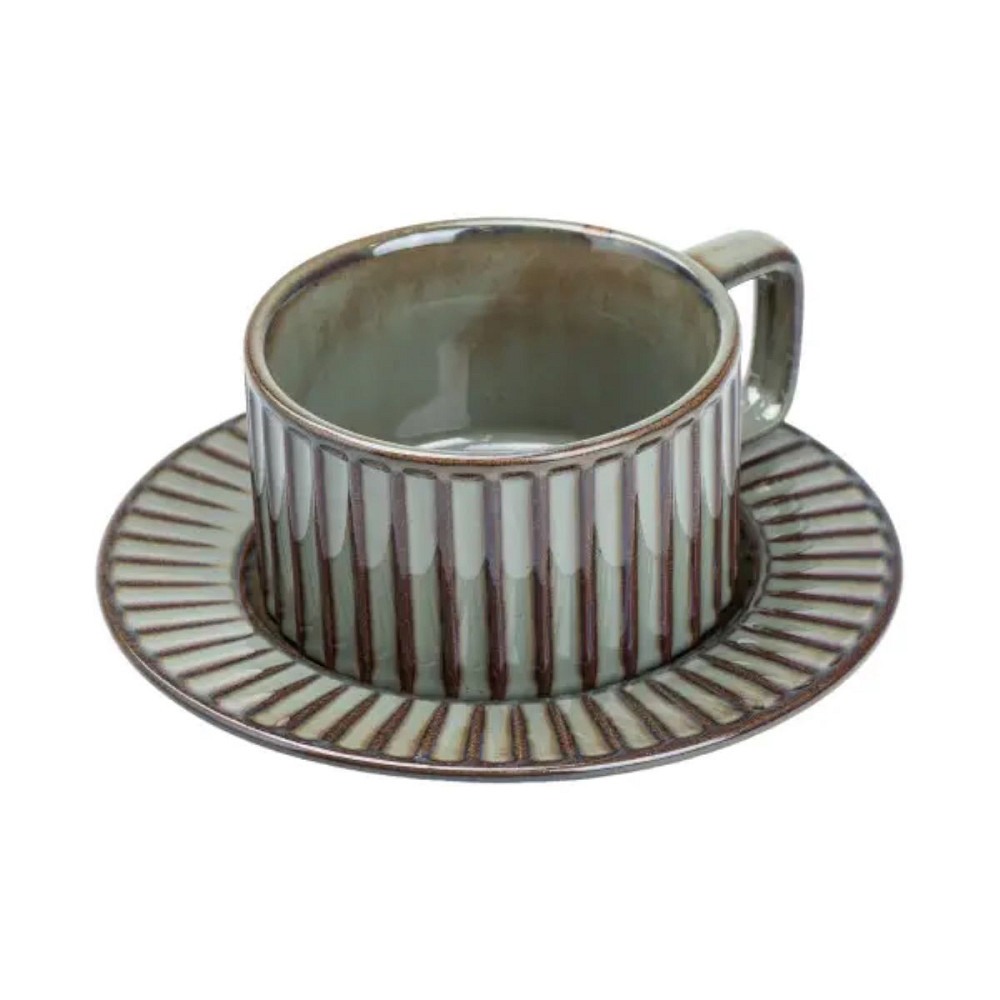 TS Kitchen Чашка з блюдцем 250 мл порцелянова Графіт HP7210G Київ - фото 2