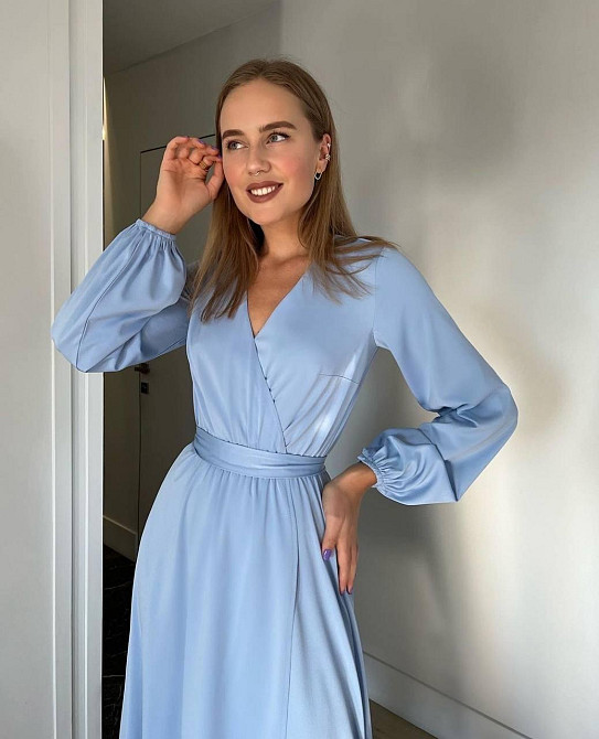 Женское романтичное приталенное миди платье софт Одесса - изображение 4