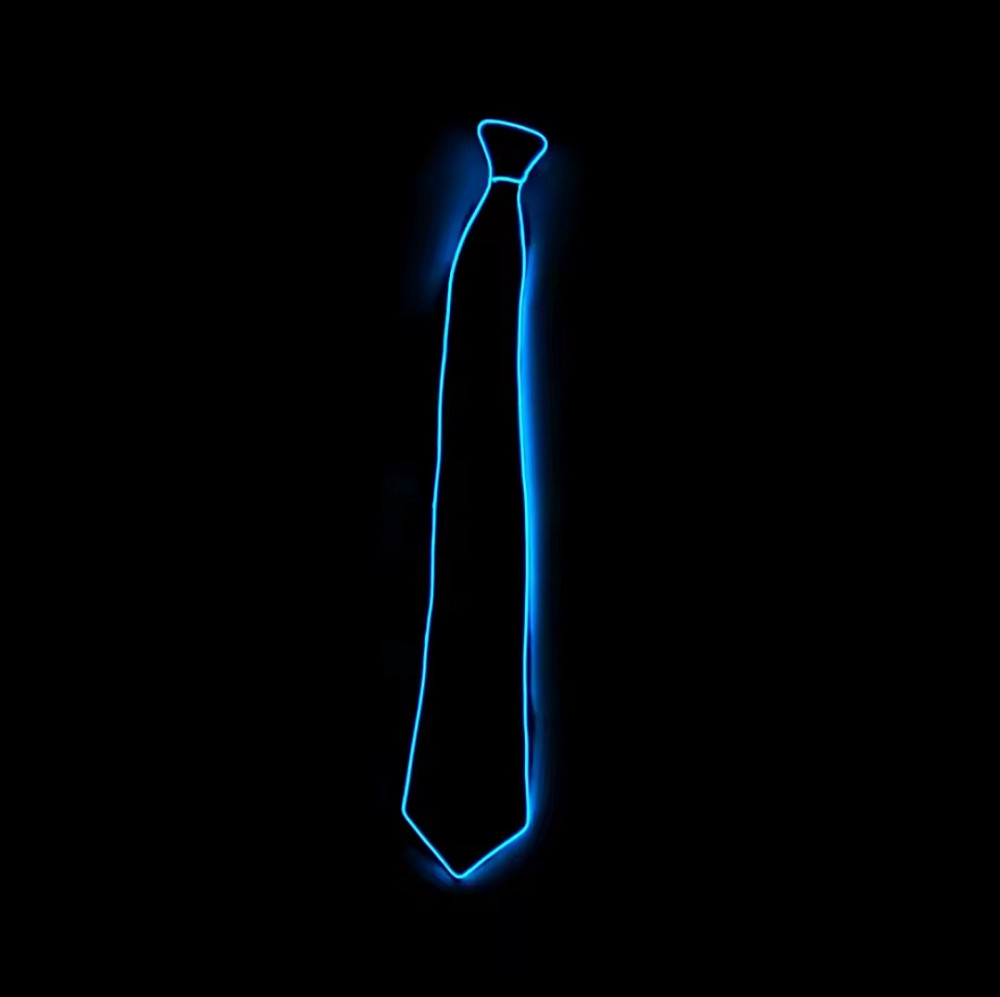 Галстук светодиодный для мужчин и женщин для вечеринки 45 см свет синий галстук черный Киев - изображение 6