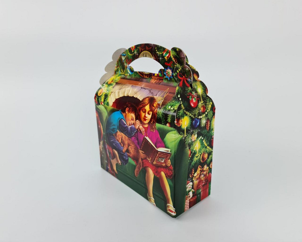 Новогодняя подарочная картонная упаковка для конфет (1000грм)  №200 