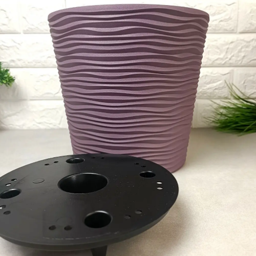 Вазон Ф'южн зі вставкою 16*14,5см низький фіолетовий Алеана Житомир - изображение 4