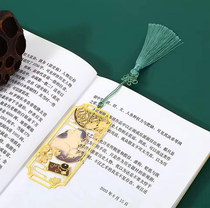 Вінтажна металева закладка з котом та китицею. ОригІнальна закладка для книжок. Подарунок для книгол Київ - фото 2