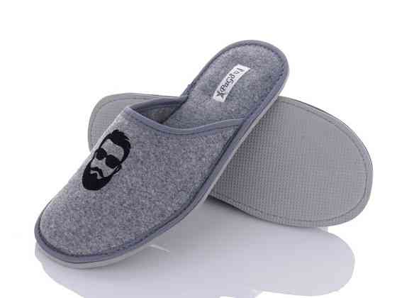 Серые Тапочки мужские комнатные 