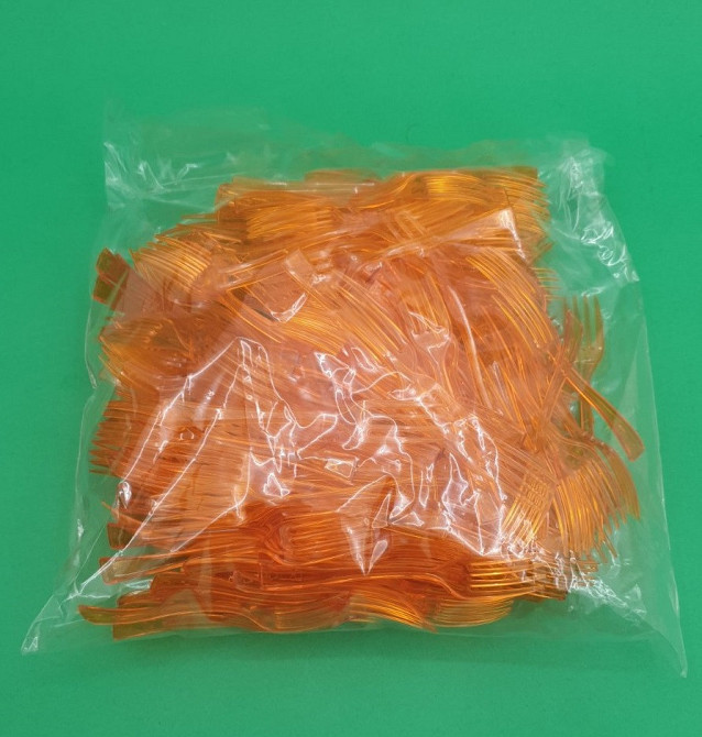 Вилка одноразова пластикова для фруктів Юніта Помаранчева (250 шт) Харків - фото 3