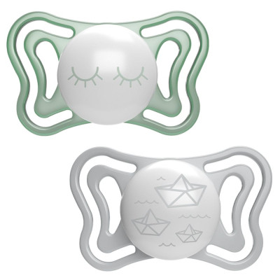 Пустушка Chicco Physio Light силіконова від 16 до 36 місяців люмінесцентна з футляром 2 шт (71039.41) Вінниця - фото 1