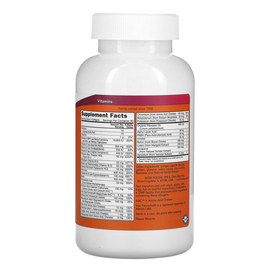 Мультивітаміни Now Foods Liquid Multi Gels 180 гел капс Київ - фото 2