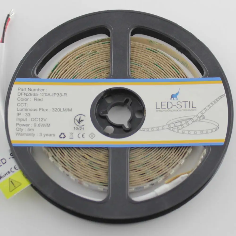 LED-STIL LED стрічка LED STIL 2835, 120 шт, DC 12V, 9,6 W, IP33, червоний колір світіння Киев - изображение 7