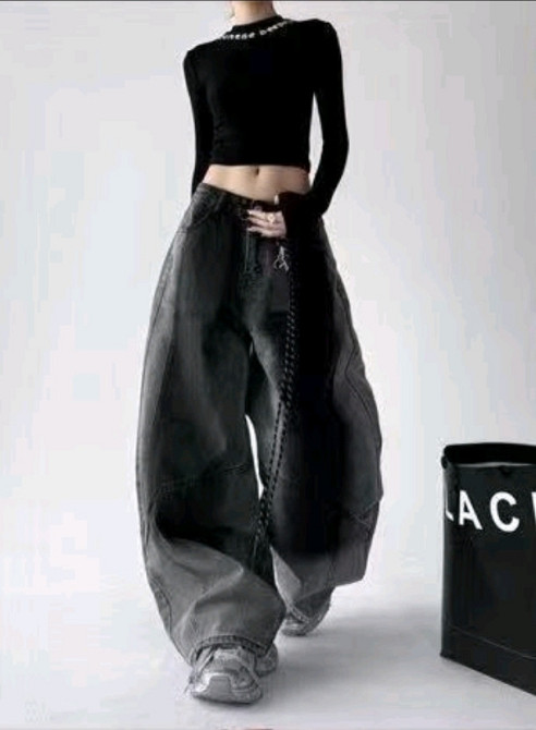 Джинси Baggy для дівчинки підлітка теплі на флісі 120 (1 розмір) Миколаїв - фото 2