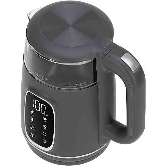 Електрочайник Adler AD 1305 grey 1850-2200Вт/ 1.7л/ скло/ встановлення температури/ Вінниця
