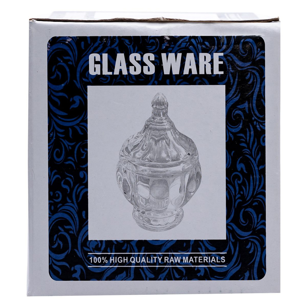 Yiwu Цукорниця з кришкою Ø8.5 см ваза цукорниця кругла скляна HP-4-107 Киев - изображение 3