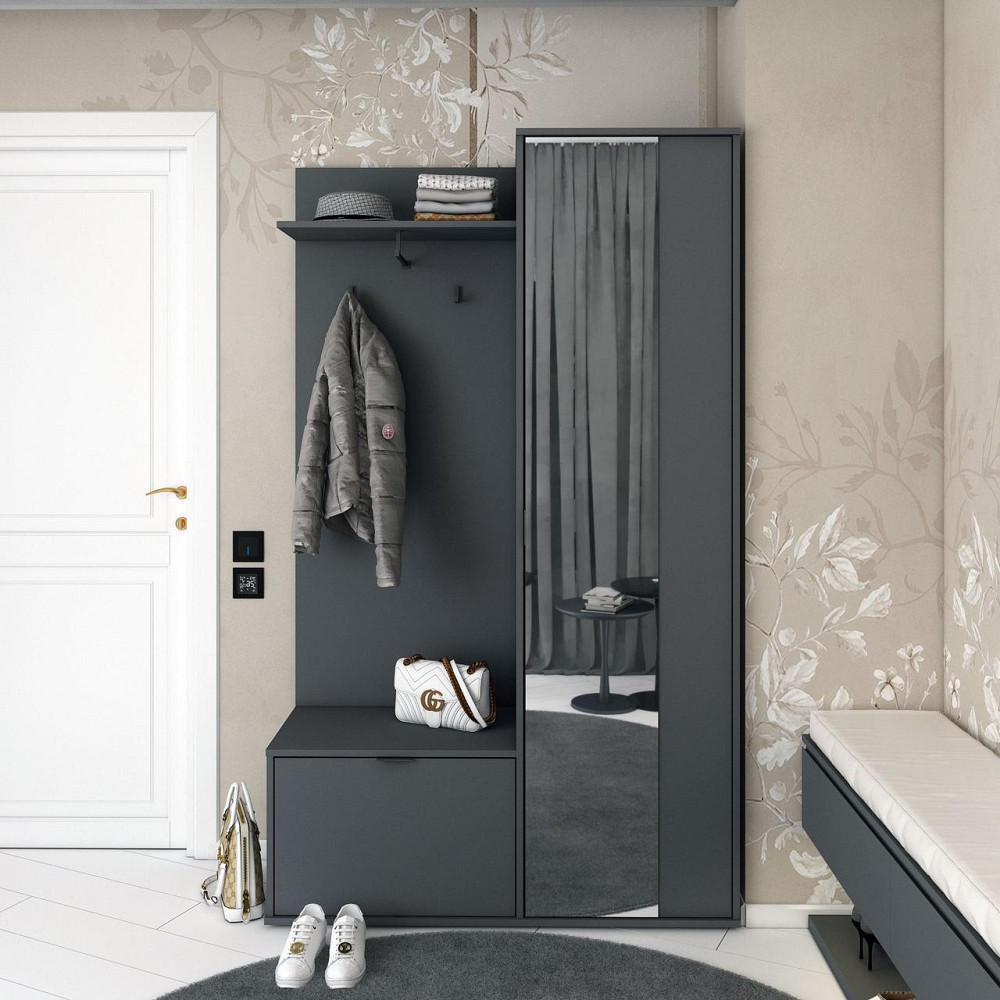 Прихожая с зеркалом Doros Дора 113,5х40х192 см Графит (DRS-011341) Львов - изображение 6