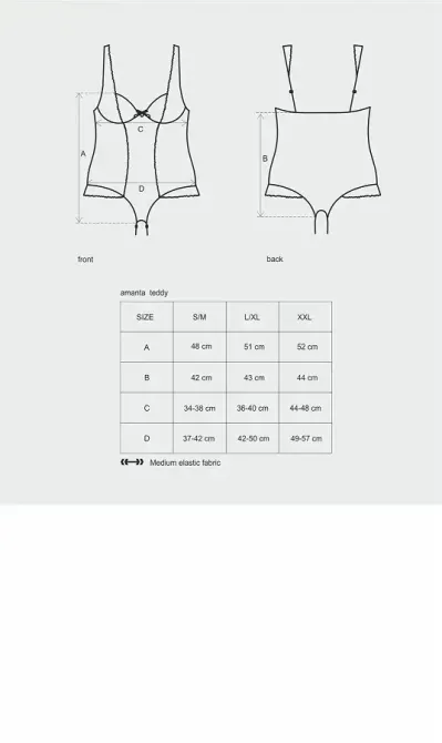 Сітчасте боді на кісточках Obsessive Amanta teddy L/XL, чорне, з доступом Львов - изображение 7