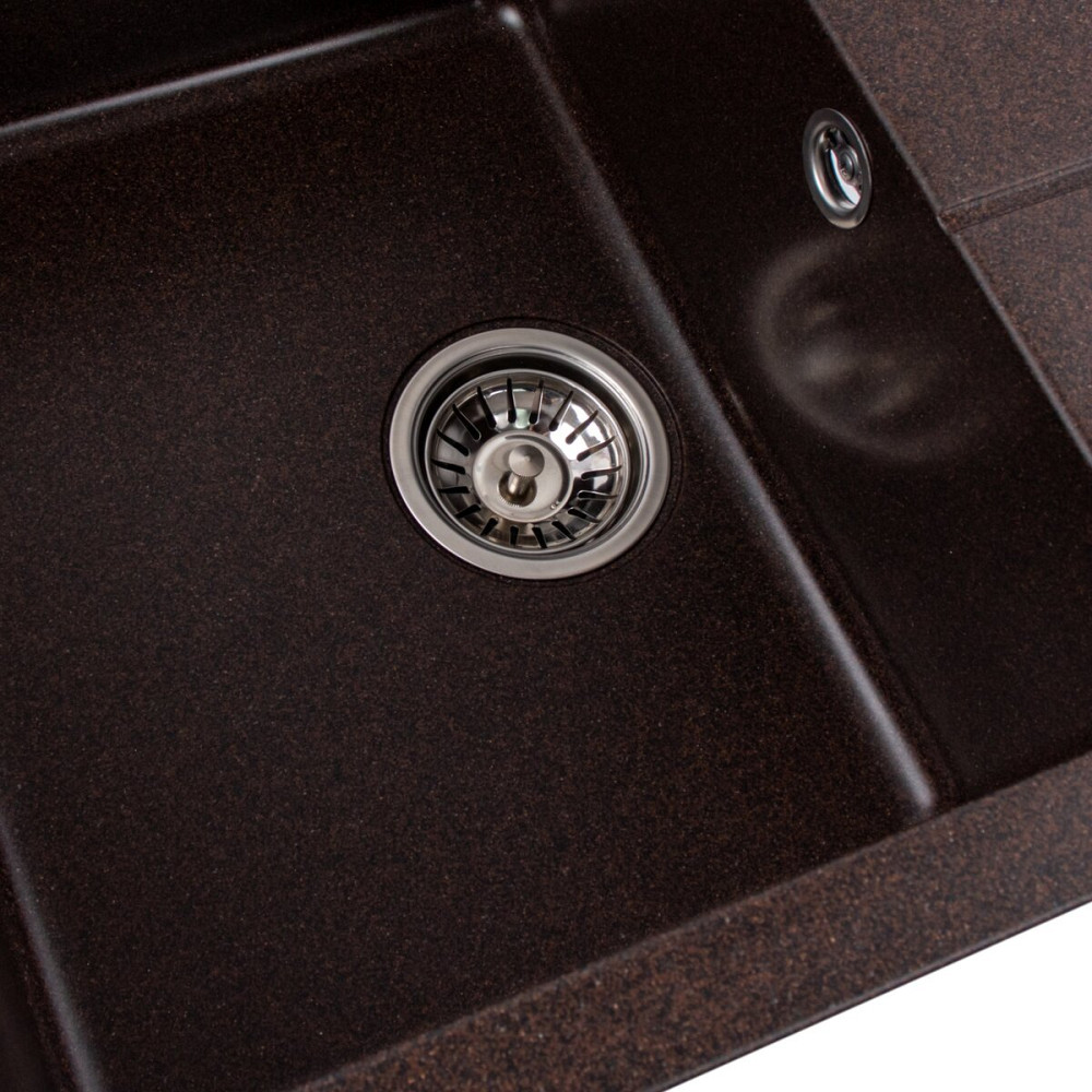 PLATINUM Гранітна мийка для кухні Platinum 6550 INTENSO матова Шоколад Київ - фото 6