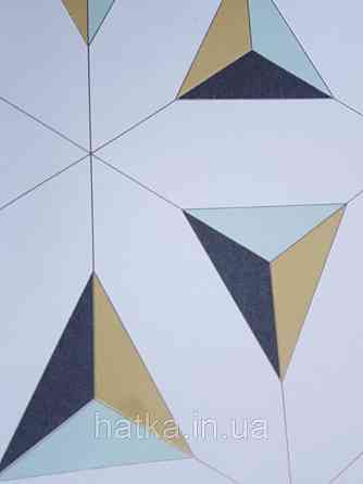 Шпалери флізелінові Decoprint Elisir EL21071 геометричні фігури 3д чорні жовті салатові на білому тлі Київ