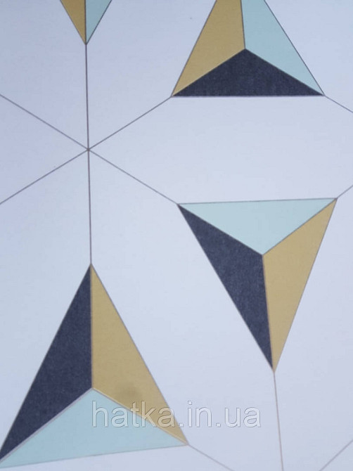Шпалери флізелінові Decoprint Elisir EL21071 геометричні фігури 3д чорні жовті салатові на білому тлі Київ - фото 3