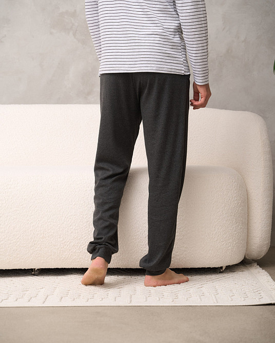 Мужская пижама с кофтой в полоску - Family look для пары Tom John 93482 L Киев - изображение 10