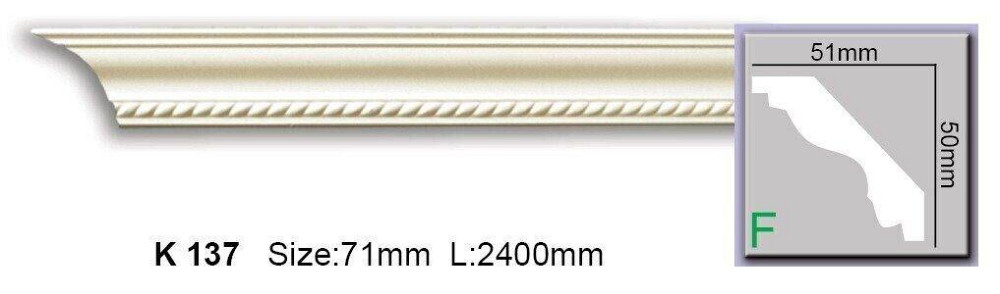 Карниз с орнаментом полиуретановый Harmony K 137 Flexi Днепр - изображение 1