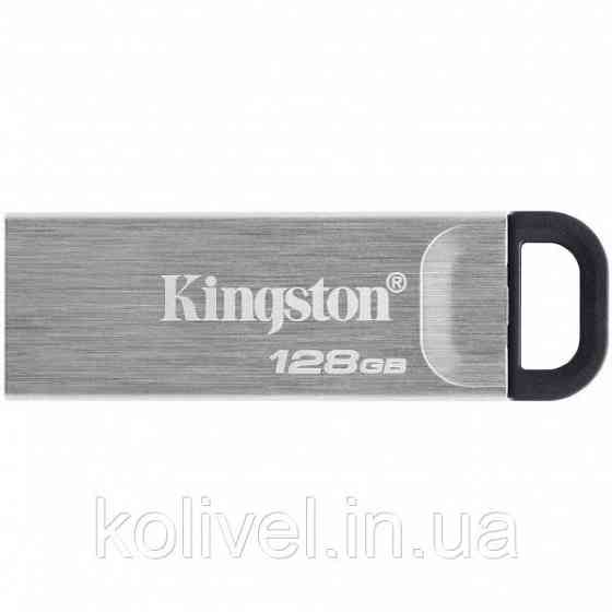 USB Flash Kingston DataTraveler Kyson Metal 128GB USB3.2 Gen 1 Silver/Black, Retail (DTKN/128GB#) Киев