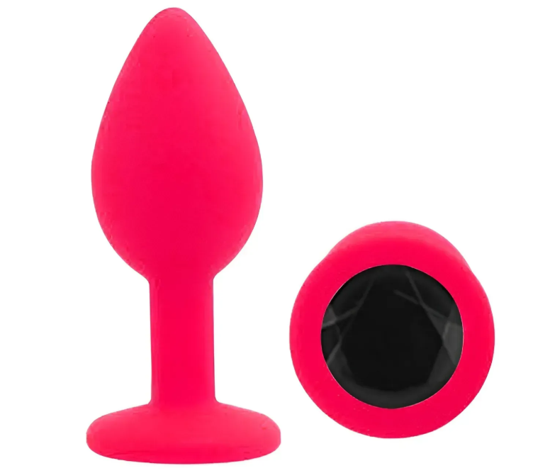 Силіконова анальная пробка EGZO - Silicone Pink Round Plug Black, size S Sex Aura Київ - фото 2