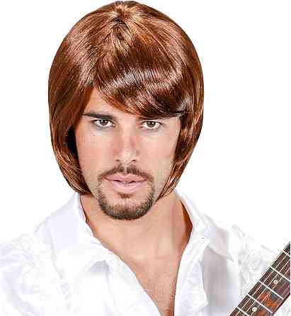 Мужской парик в стиле поп-звезды 70-х, коричневый, синтетические волосы для ретро образа Хэллоуина, косплей Киев