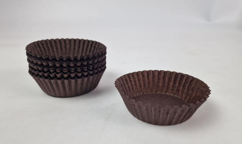 Тартолетка для кексов 9А  круглая коричневая D70 H27,5 (100шт)  (1 уп.) Харьков - изображение 1