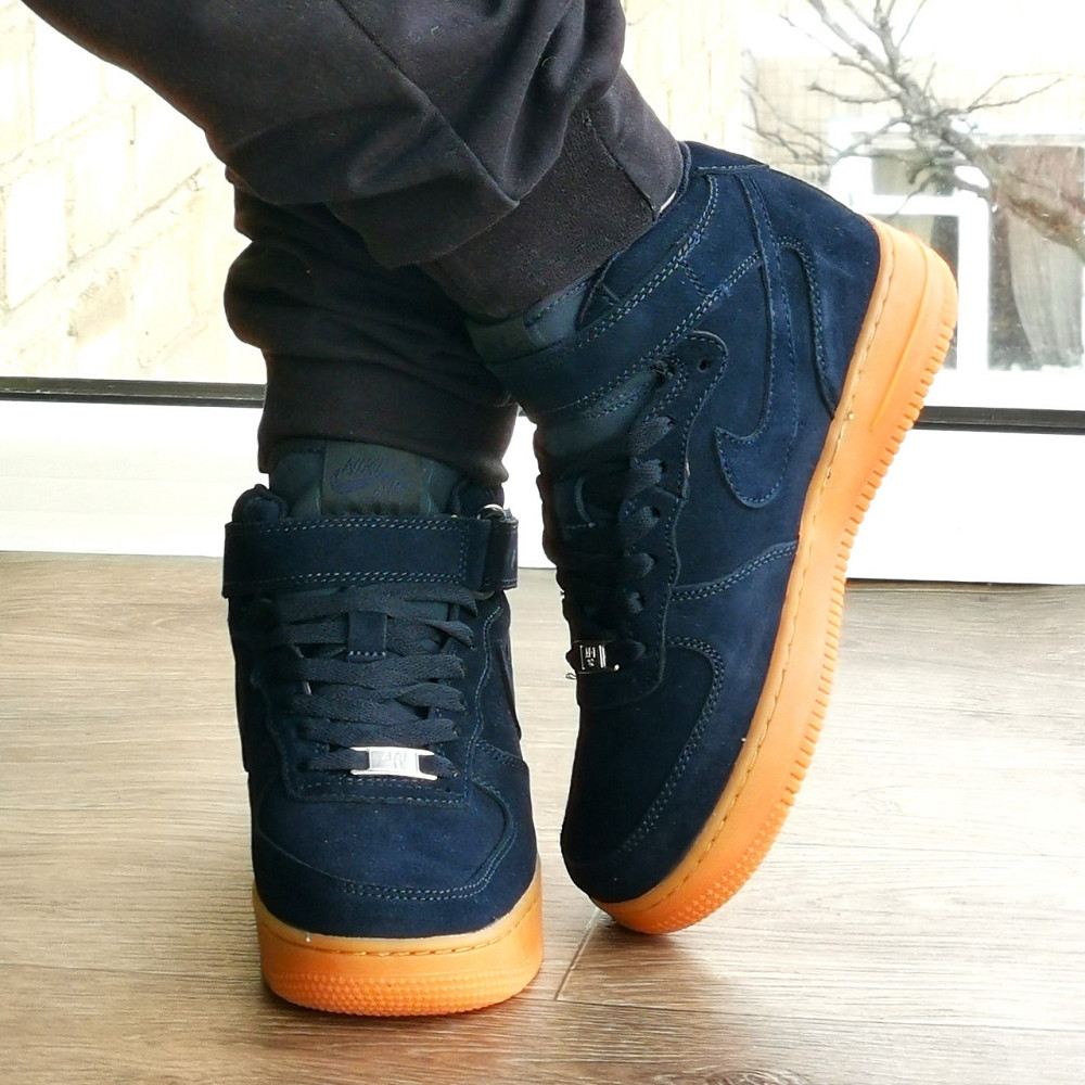 Кросівки Nike Force Високі Сині жіночі Форси Замшеві Найк (розміри: 37,38,39,40,41) Дніпро - фото 5