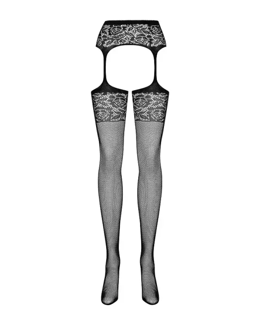 Сітчасті панчохи-стокінги з імітацією гартерів Obsessive Garter stockings S500S/M/L, чорні, з доступ Львів - фото 4
