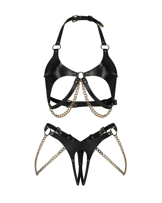 Комплект Obsessive Anyya Black 2-pcs crotchless set S/M/L Львов - изображение 7