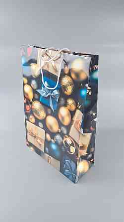 Новогодний ,картонные пакеты с ручками Гигант вертикальный 30х47х12-005 (12 шт) Харьков