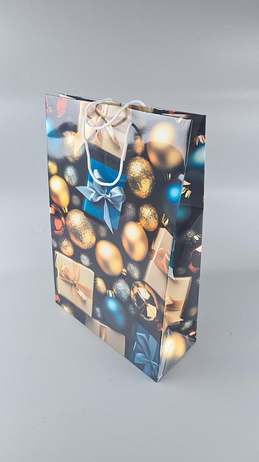Новорічний,картонні пакети з ручками Гігант вертикальний 30х47х12-005 (12 шт.) Харків - фото 3