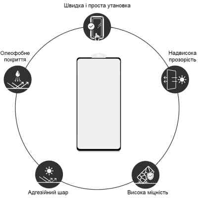Стекло защитное Drobak Samsung Galaxy S24 FE Black Frame A+ (383801) Винница