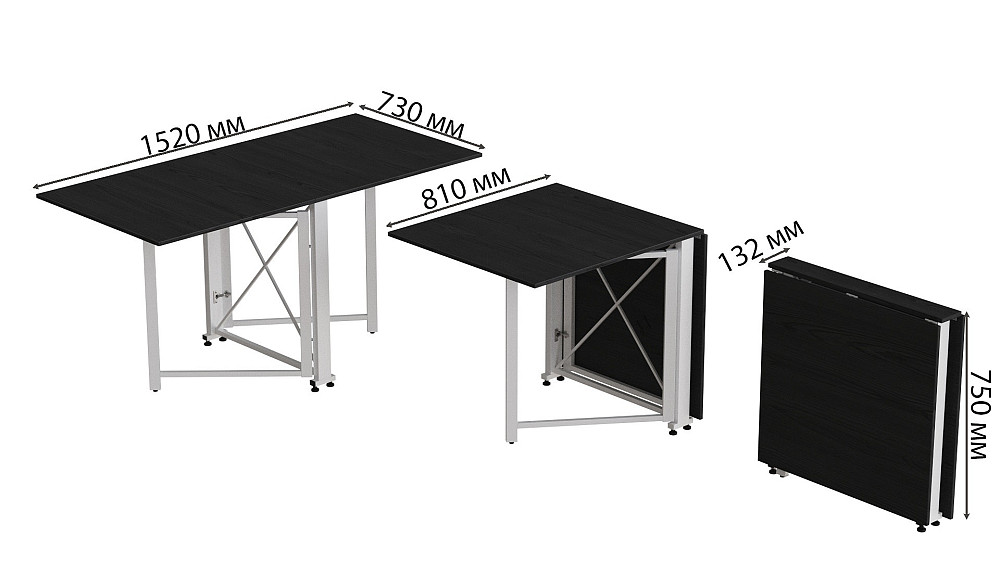 Стіл-книга трансформер Оріон 2 Ferrum-decor 750x1520x730 Білий метал ДСП Сосна Кембра 16 мм (FRD-104592) Дніпро - фото 4